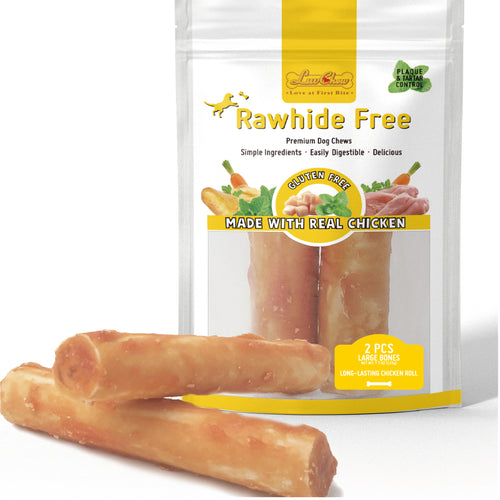 LuvChew Rawhide Free Long-Lasting Chicken Retriever Rolls-Large