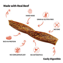 Load image into Gallery viewer, LuvChew Oven Baked Soft Puffed Beef Twists 20pcs/pack, Rawhide Free, Gluten Free