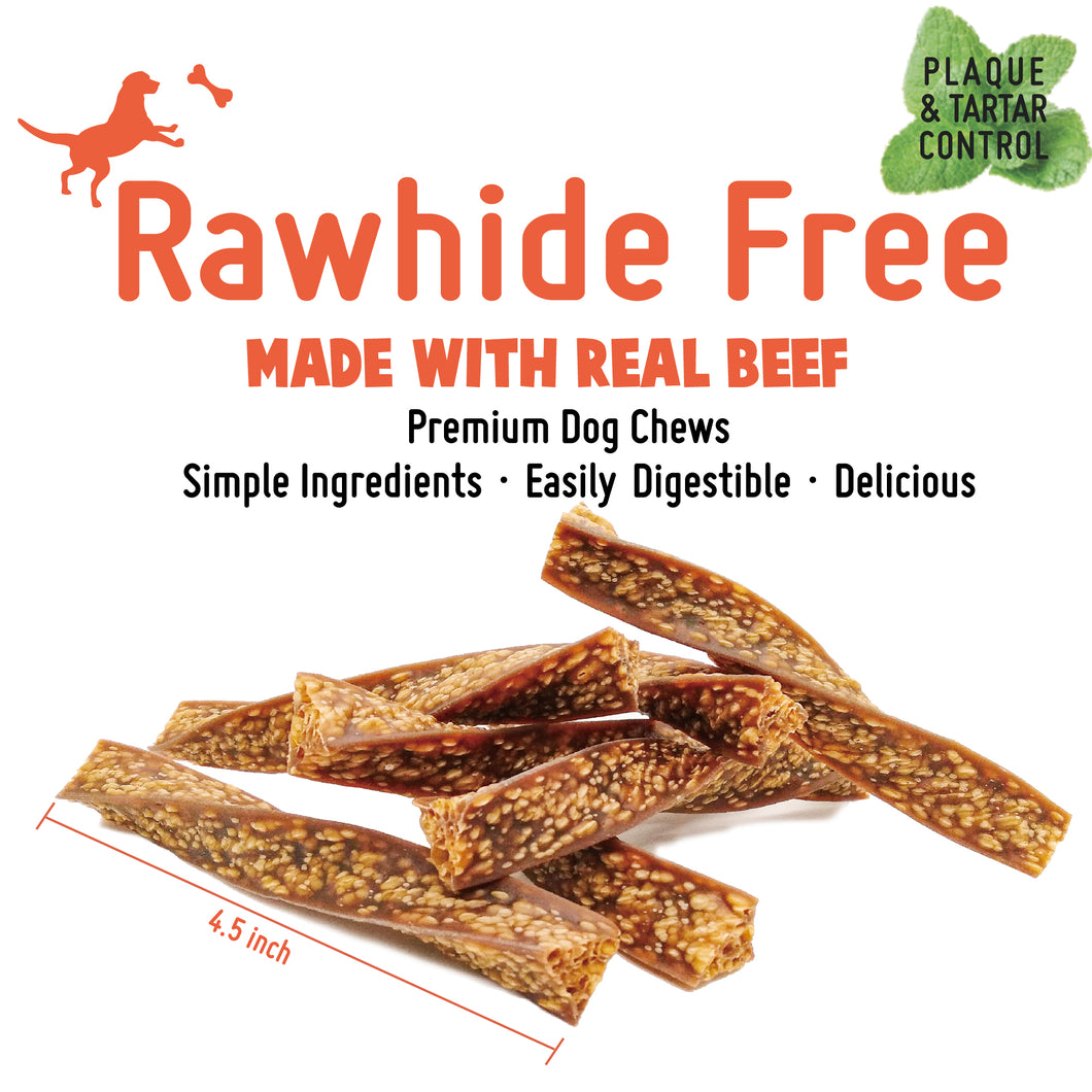 LuvChew Oven Baked Soft Puffed Beef Twists 10pcs/pack, Rawhide Free, Gluten Free