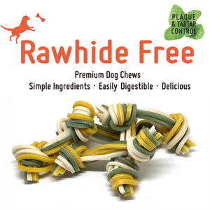 LuvChew Rawhide-Free Triple Floss Dental Treats with Sweet Potato, Parsley, Mint  Medium 5pcs/bag