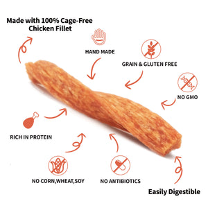 LuvChew Oven Baked Soft Puffed Chicken Twists 10pcs/pack, Rawhide Free, Gluten Free
