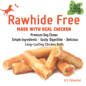 LuvChew Rawhide Free Long-Lasting Chicken Retriever Rolls- Mini