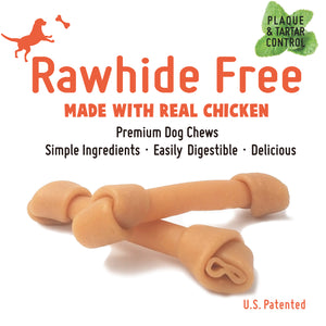 LuvChew Rawhide Free Knotted Bones with Peanut Butter Flavor- Medium
